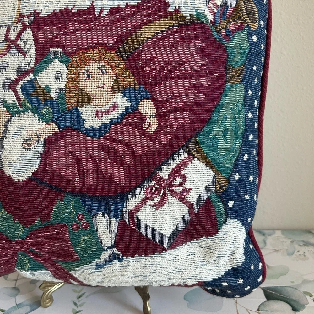 Festive Santa Claus Tapestry Pillow